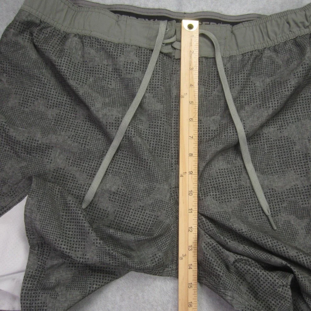 Gerry Mens 37 Swim Trunks Gray Camo AOP Hybrid Lined Boardshorts Built In Brief